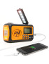Radio portabil PNI-DYN300, cu dinam, incarcare solara, lanterna, powerbank 4000 mAh, SOS, IPX3, orange, kit Blackout