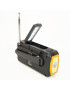 Radio portabil PNI-DYN300, cu dinam, incarcare solara, lanterna, powerbank 4000 mAh, SOS, IPX3, orange, kit Blackout