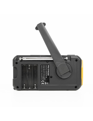 Radio portabil PNI-DYN300, cu dinam, incarcare solara, lanterna, powerbank 4000 mAh, SOS, IPX3, orange, kit Blackout