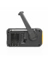 Radio portabil PNI-DYN300, cu dinam, incarcare solara, lanterna, powerbank 4000 mAh, SOS, IPX3, orange, kit Blackout