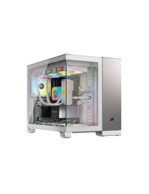 Carcasă CORSAIR 2500X, Micro-ATX, Dual Chamber, Tempered Glass, White/Satin Gray
