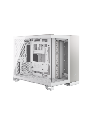 Carcasă CORSAIR 2500X, Micro-ATX, Dual Chamber, Tempered Glass, White/Satin Gray