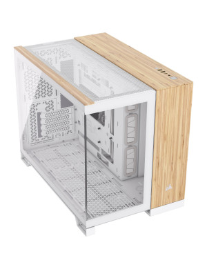 Carcasă CORSAIR 2500X, Micro-ATX, Dual Chamber, Tempered Glass, Bamboo White