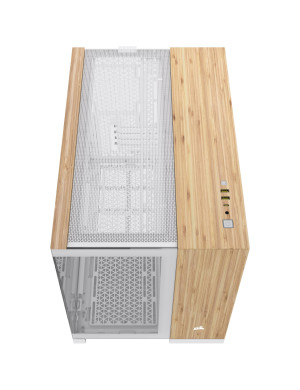 Carcasă CORSAIR 2500X, Micro-ATX, Dual Chamber, Tempered Glass, Bamboo White