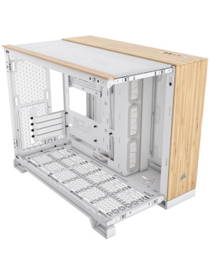 Carcasă CORSAIR 2500X, Micro-ATX, Dual Chamber, Tempered Glass, Bamboo White