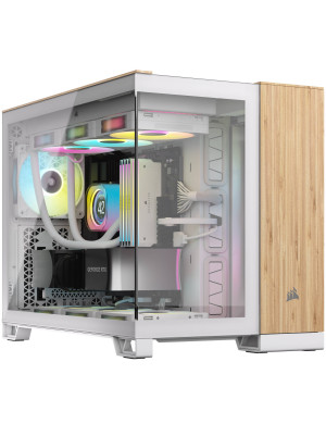 Carcasă CORSAIR 2500X, Micro-ATX, Dual Chamber, Tempered Glass, Bamboo White