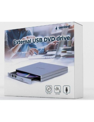 Unitate Optica Externa Gembird DVD-USB-02-SV, USB 2.0, Silver