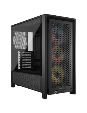 Carcasă CORSAIR 4000D RS ARGB, Mid Tower, E-ATX, RGB, Tempered Glass, Black