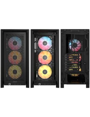Carcasă CORSAIR 4000D RS ARGB, Mid Tower, E-ATX, RGB, Tempered Glass, Black