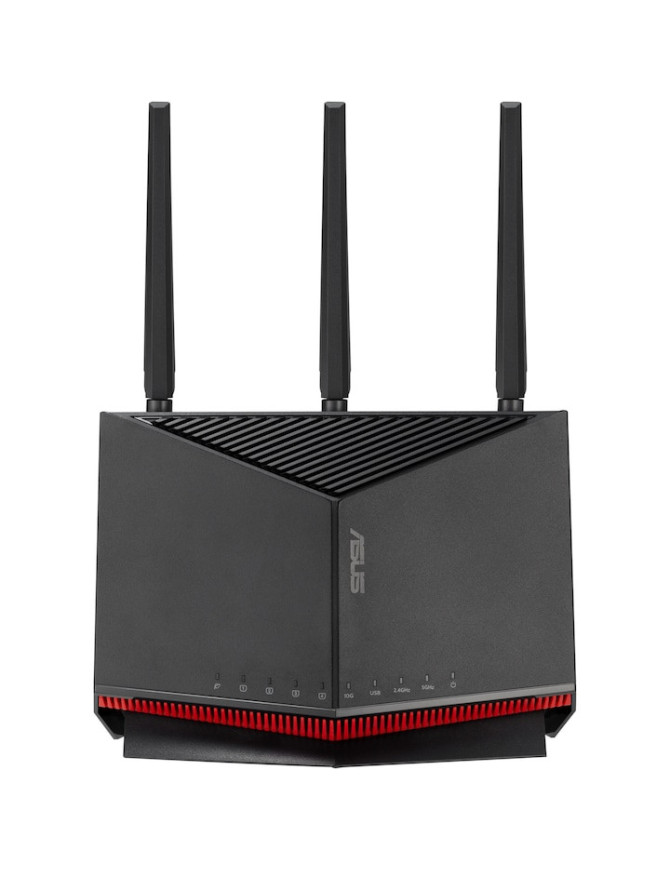 Router Gaming Wireless ASUS RT-BE86U, BE6800, Dual-Band, Quad-Core 2.6GHz CPU, 256MB/1GB Flash/RAM, 4K-QAM, MLO, 10G port, 2.5G 
