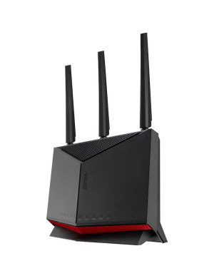 Router Gaming Wireless ASUS RT-BE86U, BE6800, Dual-Band, Quad-Core 2.6GHz CPU, 256MB/1GB Flash/RAM, 4K-QAM, MLO, 10G port, 2.5G quad-port, Black