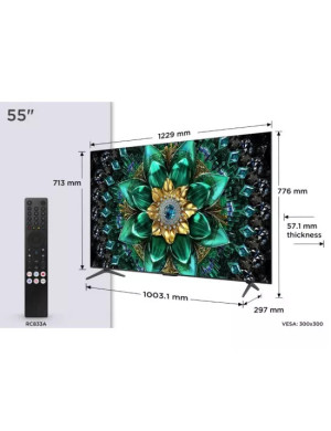 Televizor Mini LED SMART TCL 55Q6C, 4K Ultra HD, 139cm, Negru