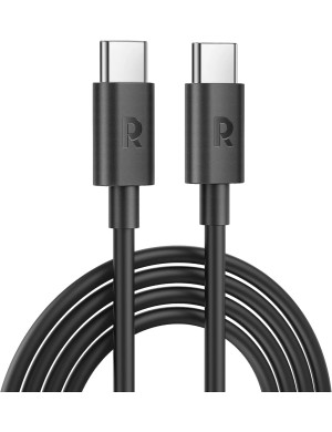 Cablu de date si incarcare RAVPOWER RP-CB1021, USB-C - USB-C, 60W, 1m, Negru