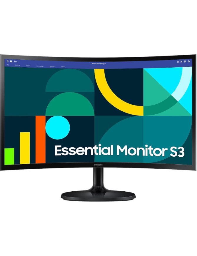 Monitor LED Curbat SAMSUNG Essential S3 S36GD LS24D360GAUXEN, 24" Full HD VA, 100 Hz, 4 ms, Black
