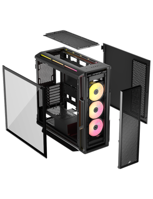 Carcasă CORSAIR iCUE Link 5000T LX RGB, Mid Tower, E-ATX, RGB, Tempered Glass, Black