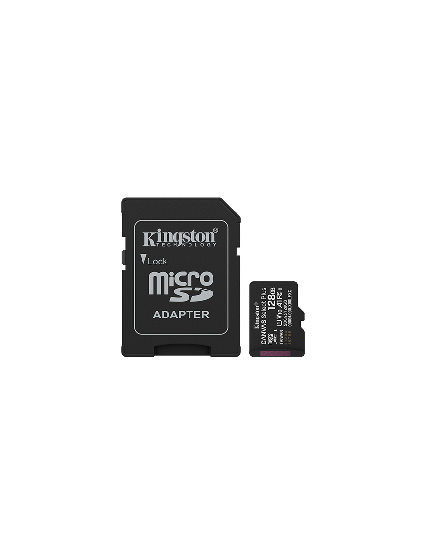 Card de memorie KINGSTON Canvas Select Plus SDCS3/128GB, 128GB, Clasa 10 + Adaptor SD