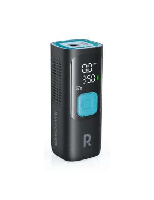 Compresor auto portabil RavPower RP-PB1233 75-73401-001, ecran LCD, 7500mAh, Negru