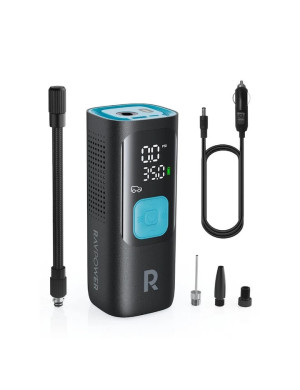 Compresor auto portabil RavPower RP-PB1233 75-73401-001, ecran LCD, 7500mAh, Negru