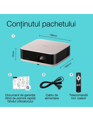 Videoproiector EPSON Lifestudio Pop EF-61R, 700lm Full HD, Tehnologie 3LCD, Sunet Bose, Rose Quartz