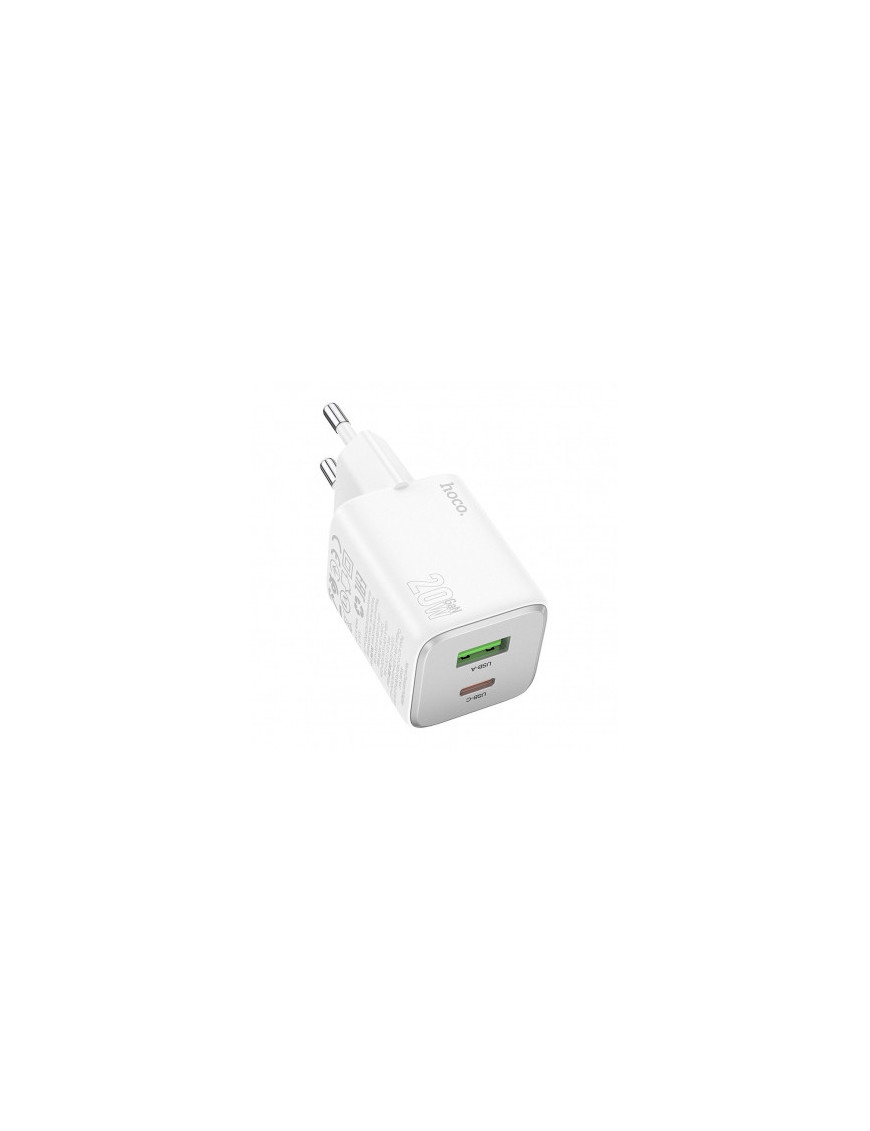 Incarcator retea HOCO N41, 20W, 1 x USB-C, 1 x USB-A, White