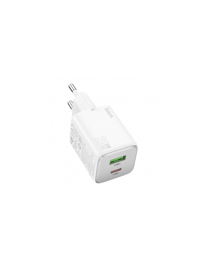 Incarcator retea HOCO N41, 20W, 1 x USB-C, 1 x USB-A, White