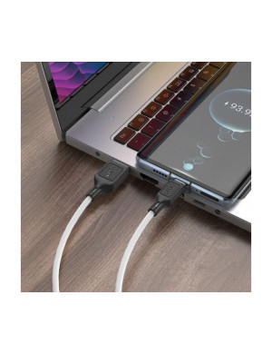 Cablu de date si incarcare HOCO X90, USB-A la USB-C, 1 m, 60 W, Alb/Negru