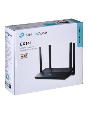 Router TP-LINK, EX141 AX1500, Dual Band, Gigabit, Wi-Fi 6, Black