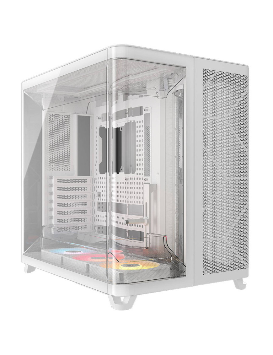 Carcasă CORSAIR AIR 5400 RS-R White ARGB, Mid Tower, Tempered Glass, RGB, E-ATX, ATX, Micro-ATX, Mini-ITX, White