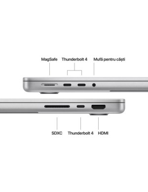 Laptop Apple MacBook Pro 14 Liquid Retina XDR MDE54RO/A, Apple M5 10-core, 14.2 inch, RAM 16GB, SSD 1TB, macOS, Silver