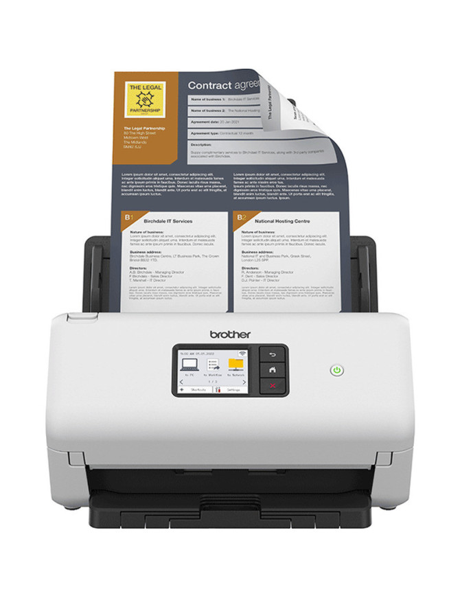 Scanner profesional BROTHER ADS-4550WTC1, Wi-Fi, Duplex, A4, Alb/negru