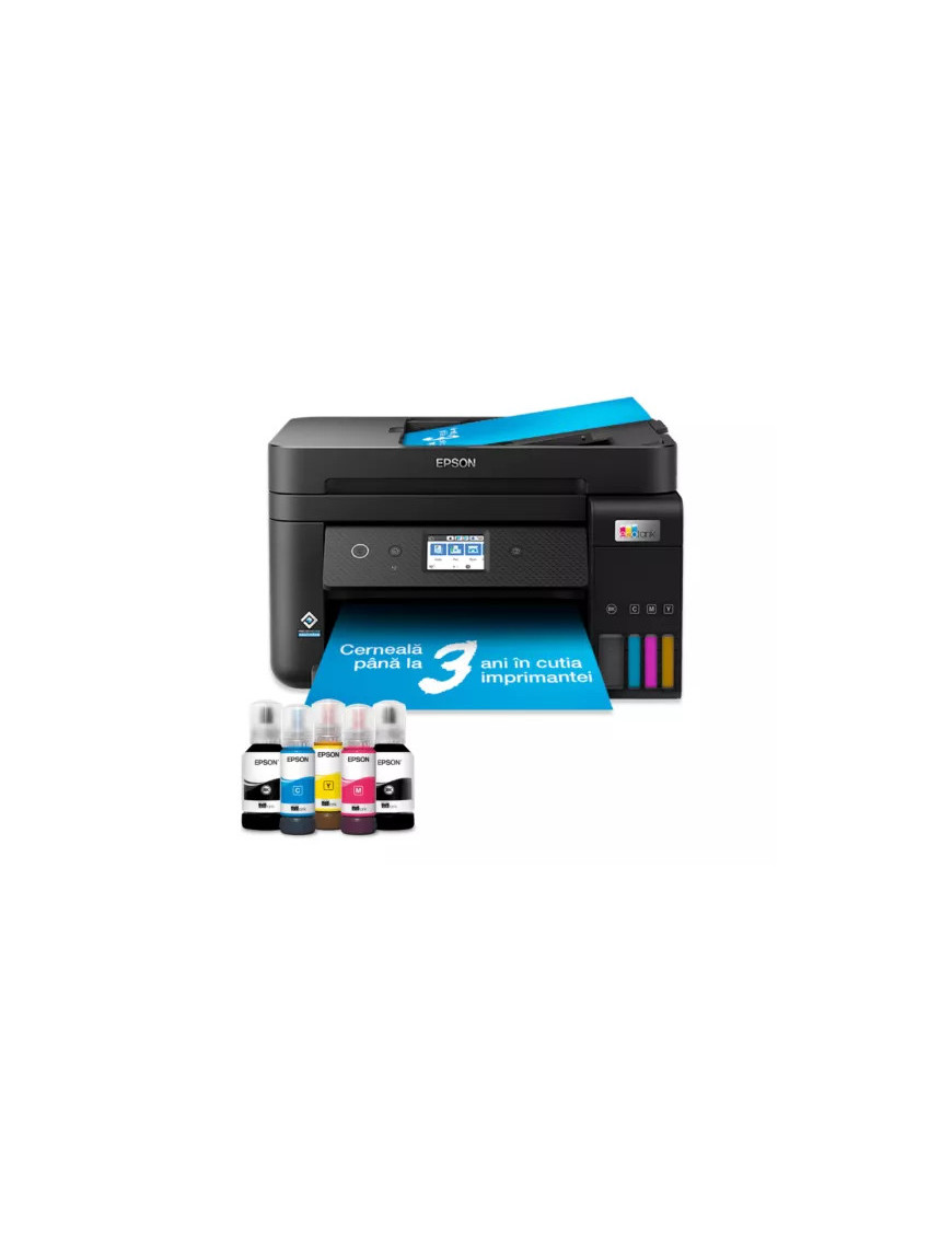 Multifunctional inkjet Color CISS Epson EcoTank L6290C11CJ60404, A4, Wireless, ADF, Fax, Negru