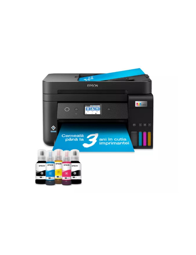 Multifunctional inkjet Color CISS Epson EcoTank L6290C11CJ60404, A4, Wireless, ADF, Fax, Negru
