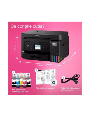 Multifunctional inkjet Color CISS Epson EcoTank L6290C11CJ60404, A4, Wireless, ADF, Fax, Negru