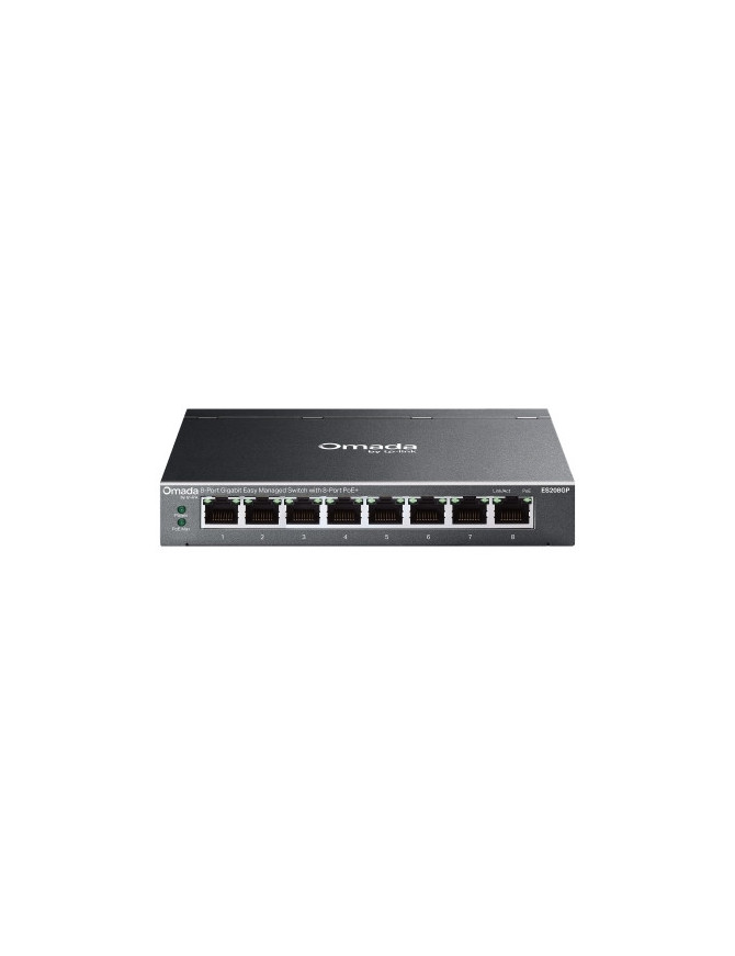 Switch TP-LINK Omada ES208GP, 8 porturi, PoE+, Black