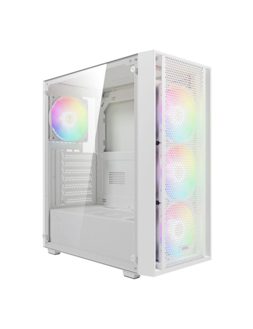 Carcasa PC GAMDIAS Aura GC2 Elite, Middle Tower, Fara sursa, ARGB, White