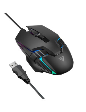 Mouse gaming cu fir GAMDIAS AURA-GS4, 3600 DPI, RGB, Negru
