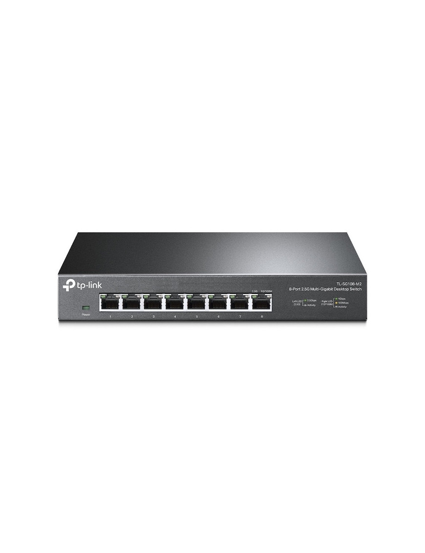 Switch TP-LINK TL-SG108-M2, 8 porturi x 2.5 Gigabit, carcasa metalica, Black
