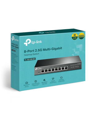 Switch TP-LINK TL-SG108-M2, 8 porturi x 2.5 Gigabit, carcasa metalica, Black