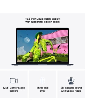 Laptop Apple MacBook Air 15 with Liquid Retina (2026) MDVH4RO/A, Apple M5 10-core, 15.3 inch, RAM 16GB, SSD 512GB, Apple M5 10-c