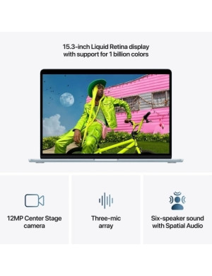 Laptop Apple MacBook Air 15 with Liquid Retina (2026) MDVC4RO/A, Apple M5 10-core, 15.3 inch, RAM 24GB, SSD 1TB, Apple M5 10-cor