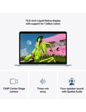 Laptop Apple MacBook Air 13 with Liquid Retina (2026) MDHH4RO/A, Apple M5 10-core, 13.6 inch, RAM 16GB, SSD 512GB, Apple M5 8-co