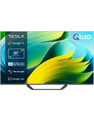Televizor smart Tesla - Q50E655GUS, 50inch, 4K, QLED, UltraHD, HDR10, Dolby vision, Google TV, gri