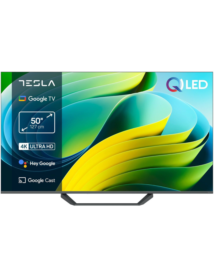 Televizor smart Tesla - Q50E655GUS, 50inch, 4K, QLED, UltraHD, HDR10, Dolby vision, Google TV, gri