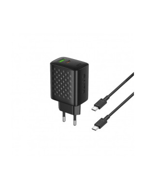 Incarcator retea LITO LC24T, 65W, 3.25A, 1 x USB-A - 1 x USB-C, Black + Cablu USB-C
