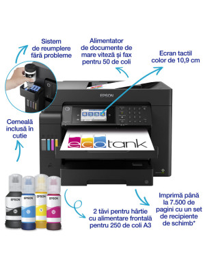 Multifuncțional Inkjet EPSON EcoTank L15150 A3+ cu Wi-Fi, Duplex și Fax