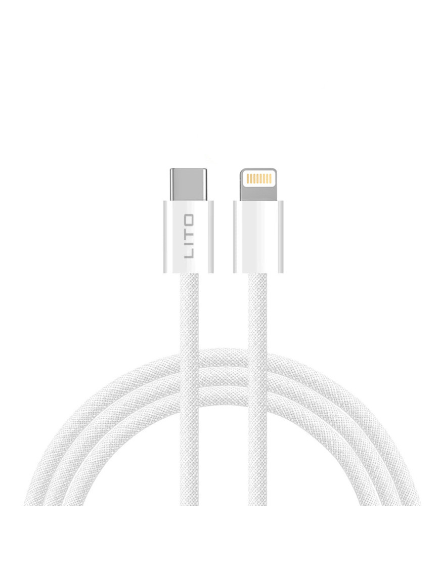 Cablu de date si incarcare LITO LD04CL, USB-C - Lightning, 1m, Alb
