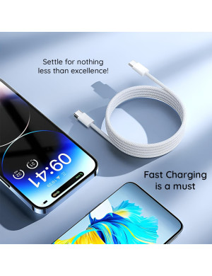 Cablu de date si incarcare LITO LD04CL, USB-C - Lightning, 1m, Alb