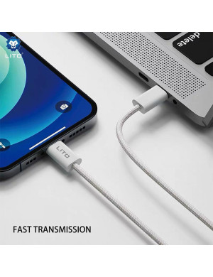 Cablu de date si incarcare LITO LD04CL, USB-C - Lightning, 1m, Alb