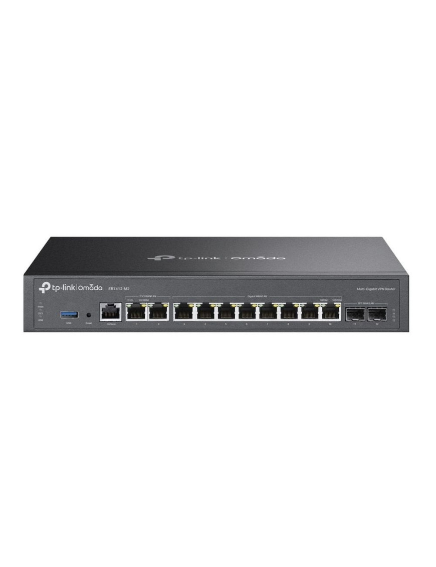 Router VPN Omada TP-LINK ER7412-M2, 2x porturi 2.5G RJ45, 10x porturi Gigabit WAN/LAN (2x SFP, 8x RJ45), 1x USB 3.0, Black