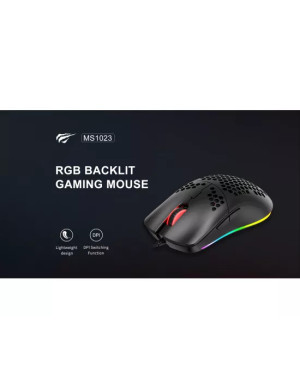 Mouse gaming cu fir HAVIT MS1023, senzor optic 4800 DPI, iluminare RGB, USB, negru
